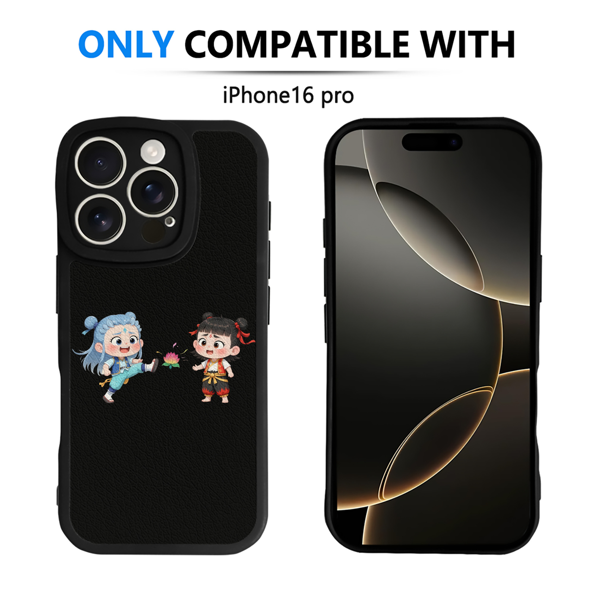 （画像用） Ne Zha 2 ナタ 魔童の大暴れ 【iPhone 16シリーズ対応】シリコンスマホケース（レザー調） 材質：シリコン